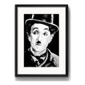 Cuadro Charlie Chaplin Blanco Y Negro Decoracion C/ Paspartú Marco Negro