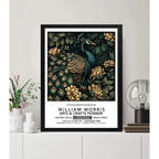Cuadro William Morris Pavo Real Botanico Flor Ave Art Craft Pavo Real Botanico William Morris 2 Marco Negro