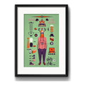 Cuadro Hipster Essentials Vintage Barberia Tattoo C Paspartú Marco Negro