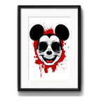 Cuadro Raton Mickey Mouse Hipster Arte Urbano Con Paspartú Marco Negro