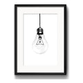 Cuadro Lampara Minimalista Ideas Creatividad Con Paspartú Marco Negro