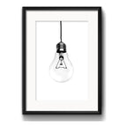 Cuadro Lampara Minimalista Ideas Creatividad Con Paspartú Marco Negro