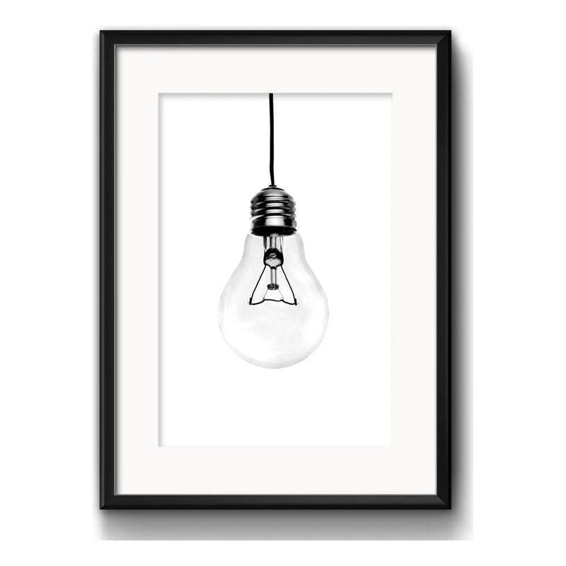 Cuadro Lampara Minimalista Ideas Creatividad Con Paspartú Marco Negro