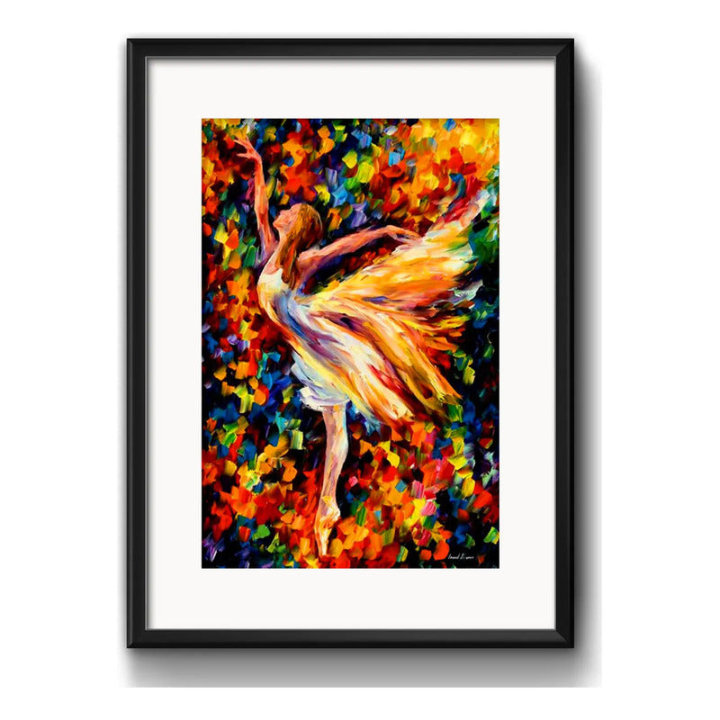 Cuadro Bailarína Pop Art Ballet Brs1 Decoracion Con Paspartú Marco Negro
