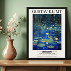 Cuadro Dormitorio Living Nenúfares Nocturnos Gustav Klimt Marco Negro