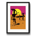 Cuadro Surf Pop Art Surfing Tabla Playa Mar Con Paspartu Marco Negro