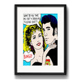 Cuadro Grease Pop Art John Travolta Pelicula Con Paspartú Marco Negro