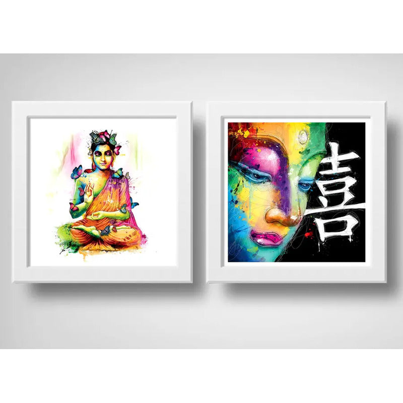 Set 2 Cuadros Buda Pop Art Zen Decoracion Feng Shui Hogar