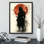 Cuadro Samurai Kabuto Arte Japonés Oriental Anime Decoracion Marco Negro