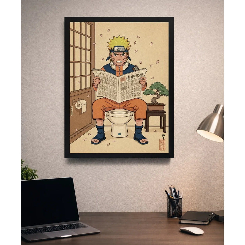 Cuadro Naruto Bano Diario Sakura Japón Anime Decoracion Marco Negro