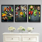 Set 3 Cuadros Condimentos Cocina Gourmet Comedor Decoracion