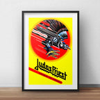 Cuadro Judas Priest Heavy Metal Brs2 Decoracion Con Paspartú Marco Negro