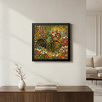 Cuadro Bicicleta Gustav Klimt Flores Jardin Campestr 33x33cm Marco Negro