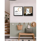 Set 2 Cuadros Living Cocina Café Definicion Arte 33x33cm Marco Negro