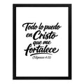 Cuadro Versiculo Biblia Filipenses 4:13 Todo Lo Puedo Arte Marco Negro