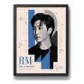 Cuadro Kim Namjoon Rm Cantante Bts K-pop Corea Musica Pop Marco Negro