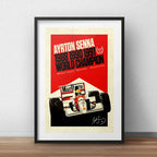 Cuadro Ayrton Senna Piloto Formula 1 Decoración Con Paspartu Ayrton Senna 1 Con Marco Negro