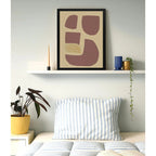 Cuadro Dormitorio Living Boho Abstracto Equilibrio Y Calma Marco Negro