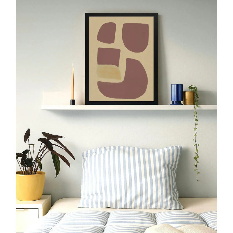 Cuadro Dormitorio Living Boho Abstracto Equilibrio Y Calma Marco Negro