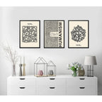 Set 3 Cuadros Keith Haring Humanism Obra Mural Street Art Marco Negro