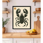 Cuadro Langosta Matsumoto Hoji Arte Japon Decoracion Cocina Marco Negro
