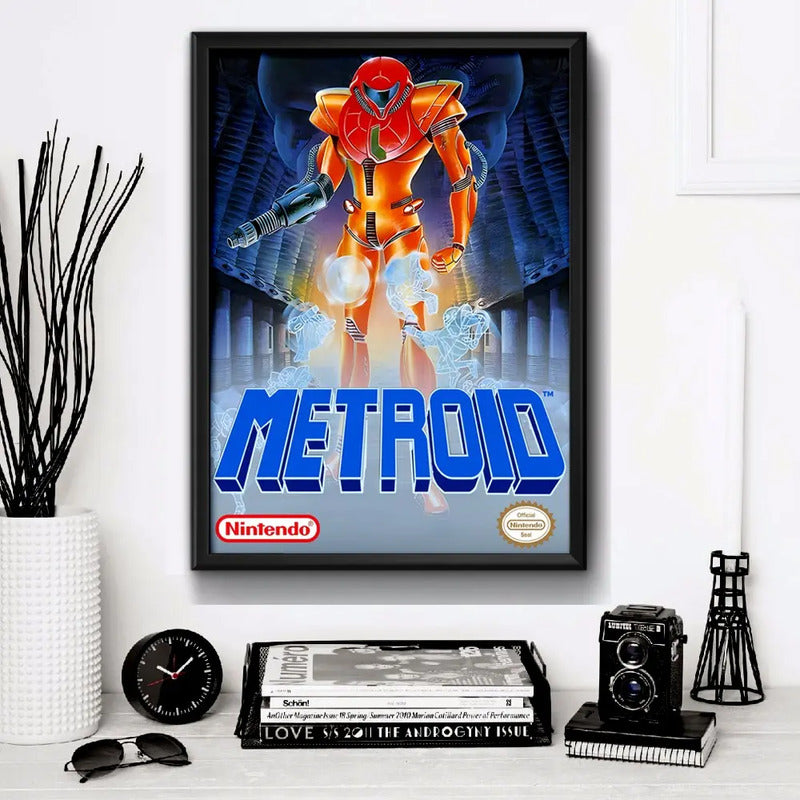 Cuadro Metroid Samus Nintendo Game Videojuego Decoracion Bs3 Marco Negro