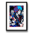 Cuadro Jimi Hendrix Psicodélico Rock Decoracion Con Paspartú Marco Negro