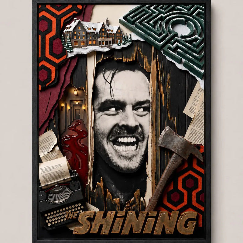 Cuadro El Resplandor The Shining Pelicula Arte Efecto 3d Marco Negro