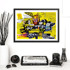 Cuadro Basquiat Arte Urbano Callejera Graffitis Street Art Basquiat Jazz And Revolt Con Marco Negro