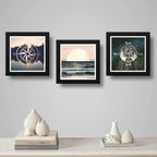 Set 3 Cuadros Adventure Rosé Paisajes Mar Viaje Decoracion