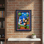 Cuadro Sonic The Hedgehog Efecto 3d Game Pelicula Marco Negro