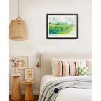 Cuadro Dormitorio Living Van Gogh Campos Trigo Verde Auvers Marco Negro
