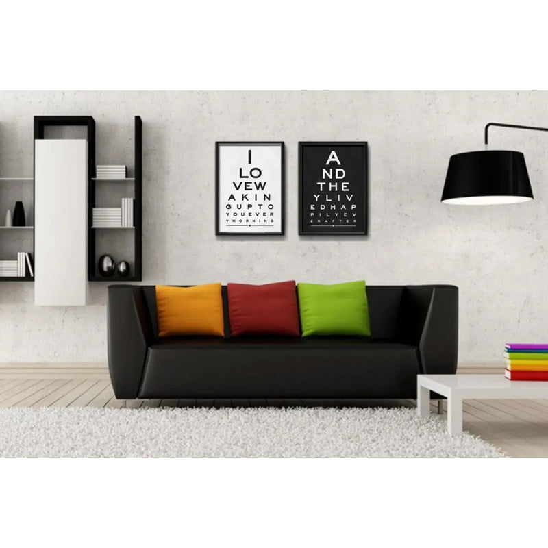 Set 2 Cuadros Test Visual Frase Amor Love Regalo Decoracion