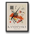 Cuadro Dormitorio Living Kandinsky Abstracto Tonos Beige Marco Negro