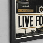 Cuadro Oasis Live Forever Manchester City Futbol Arte Rock Marco Negro