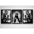 Set 3 Cuadros Tango Danza En Blanco Y Negro Decoracion