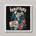 Cuadro Stray Cats Gato Rockabilly Album Rock Musica Marco Blanco