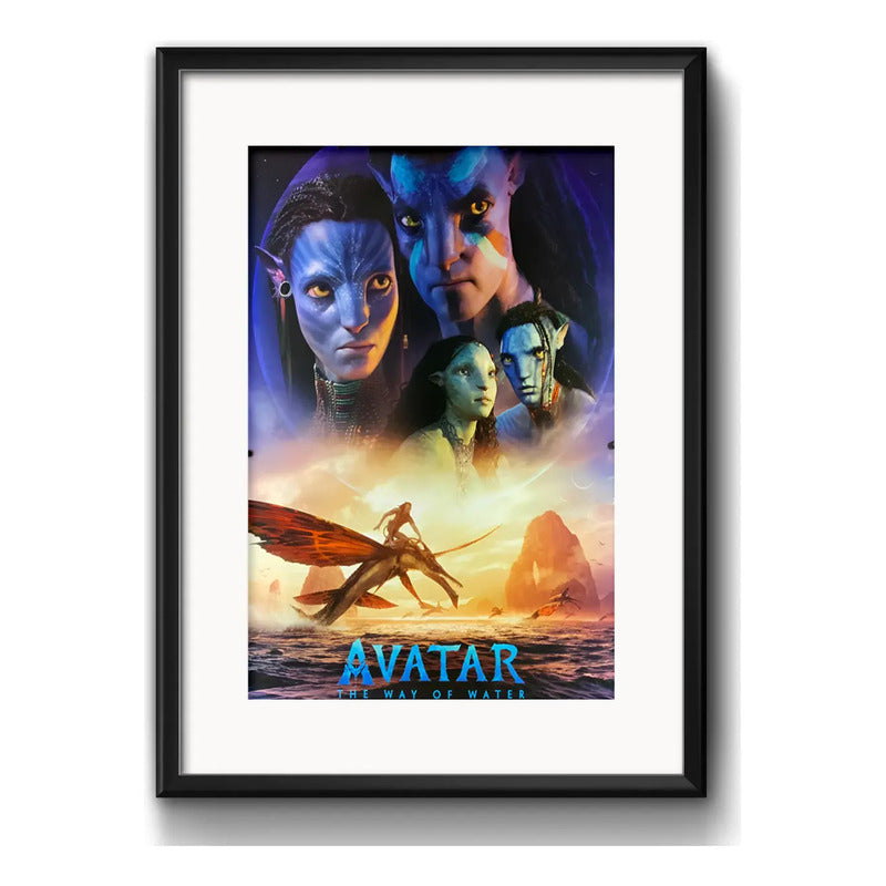 Cuadro Avatar El Camino Del Agua Pelicula Con Paspartú Marco Negro