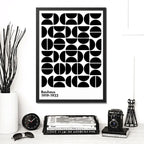 Cuadro Para Living Cocina Estudio Decoracion Moderna Black Bauhaus Blanco Y Negro Con Marco Negro