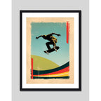 Cuadro Skate Street Pop Art Skater Arte Deportes Decoracion Marco Negro