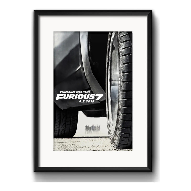 Cuadro Rápidos Furiosos 7 Fast Furious Pelicula Con Paspartú Marco Negro
