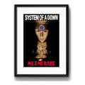 Cuadro System Of A Down Metal Rock Decoracion Con Paspartú Marco Negro