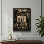 Cuadro The Walking Dead Serie Tv Apocalipsis Zombi Arte Brs1 Marco Negro