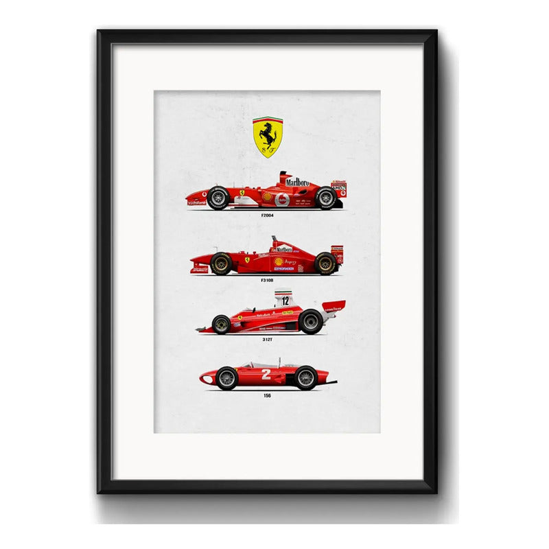 Cuadro Formula 1 Ferrari Autos Carrera Modelos Con Paspartu