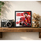 Cuadro Charles Leclerc Formula 1 Ferrari Team Auto Coleccion Marco Negro