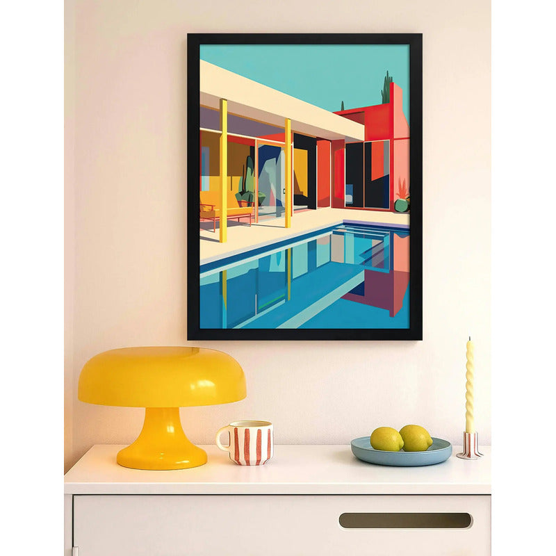 Cuadro Arquitectura Moderna Bauhaus Proyectos De Decoracion Casa Con Piscina David Hockney Negro