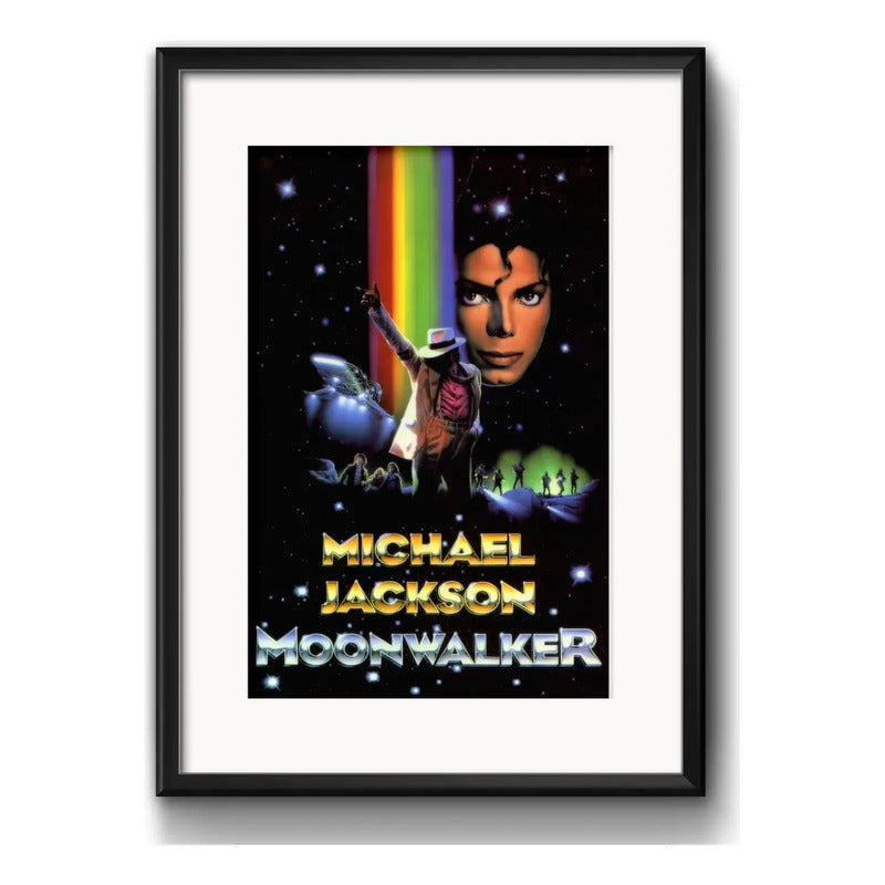 Cuadro Michael Jackson Monnwalker Musica Pop Con Paspartú Marco Negro