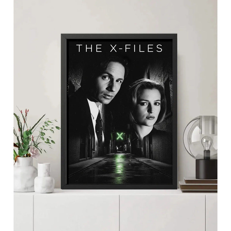 Cuadro The X-files Los Archivos X Serie Tv Arte Retro Brs2 Marco Negro