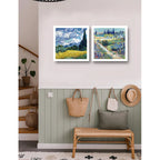 Set 2 Cuadros Living Dormitorio Van Gogh Obras Brs2 33x33cm Marco Blanco