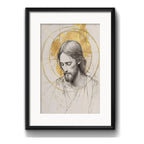 Cuadro Jesús Cristo Senor La Humildad Es Oro Con Paspartú Marco Negro
